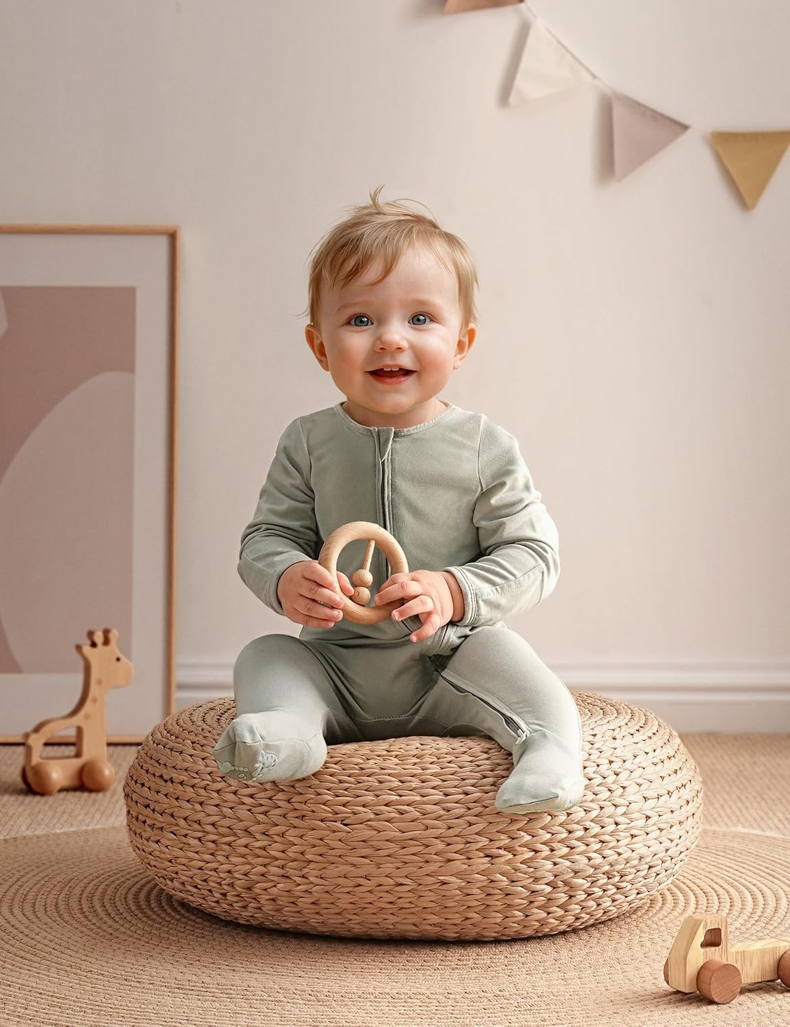 Yoofoss Bamboo Baby Pajamas - 3-Piece Footed Sleepers for Newborns | Sizes 0-3, 3-6, 6-9 Months