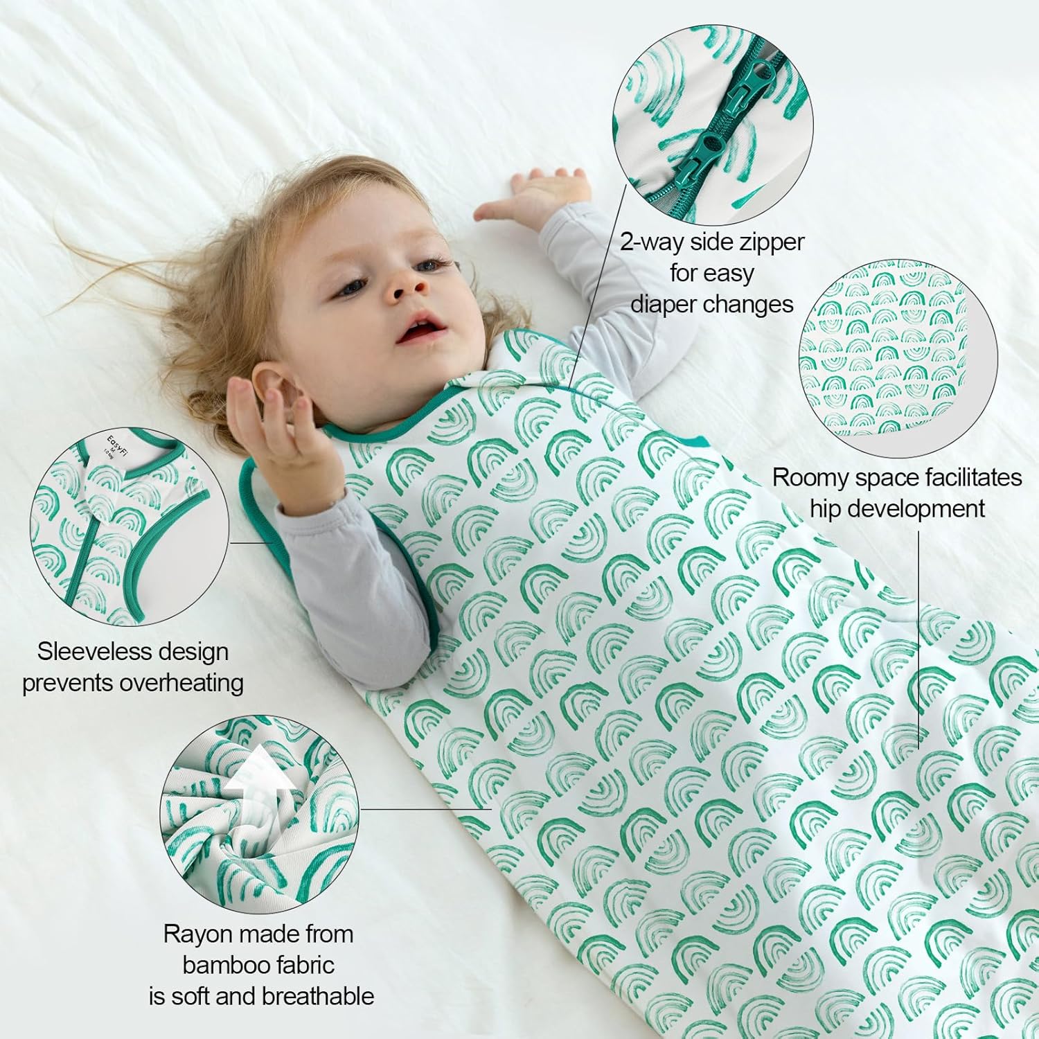 Bamboo Rayon Sleep Sack by [Brand Name] - Supersoft 1.0 Tog Baby Wearable Blanket | 6-12 Months, Unisex
