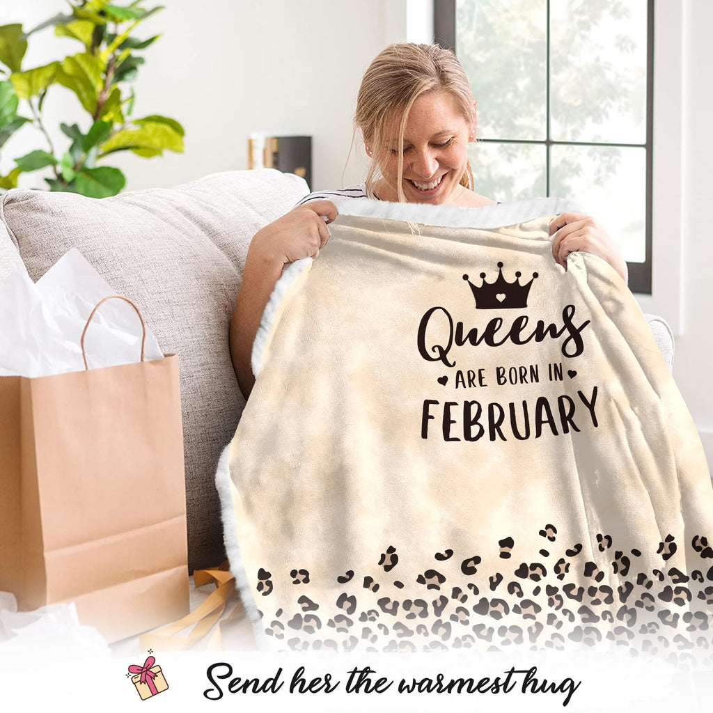 Vprintes February Queens Wearable Blanket - Women Gifts for Birthday - Birthday Gifts for Women, Gifts for Sister Mom Daughter Grandma Female Wife