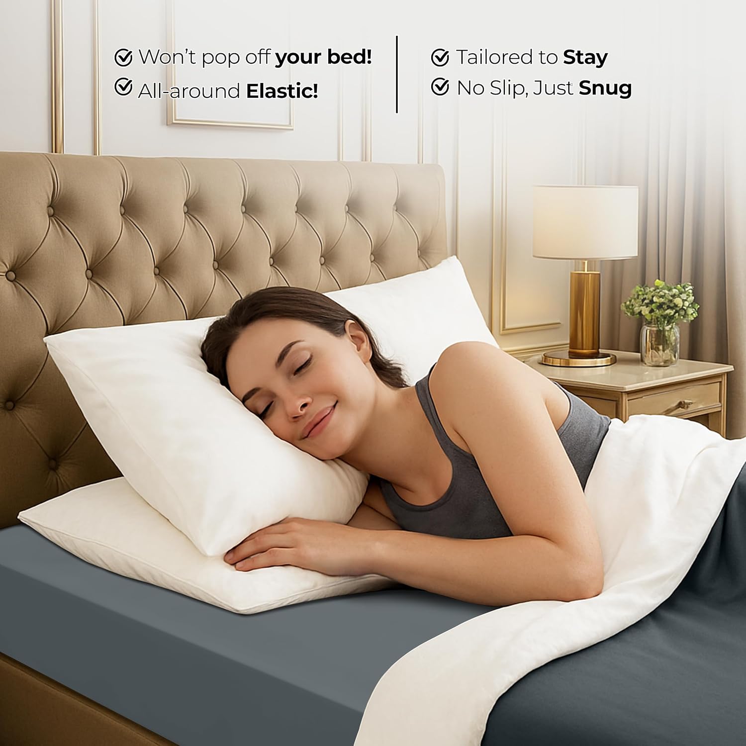 Utopia Bedding Cal King Fitted Sheet - Soft Microfiber - Deep Pocket - Fade Resistant - Grey