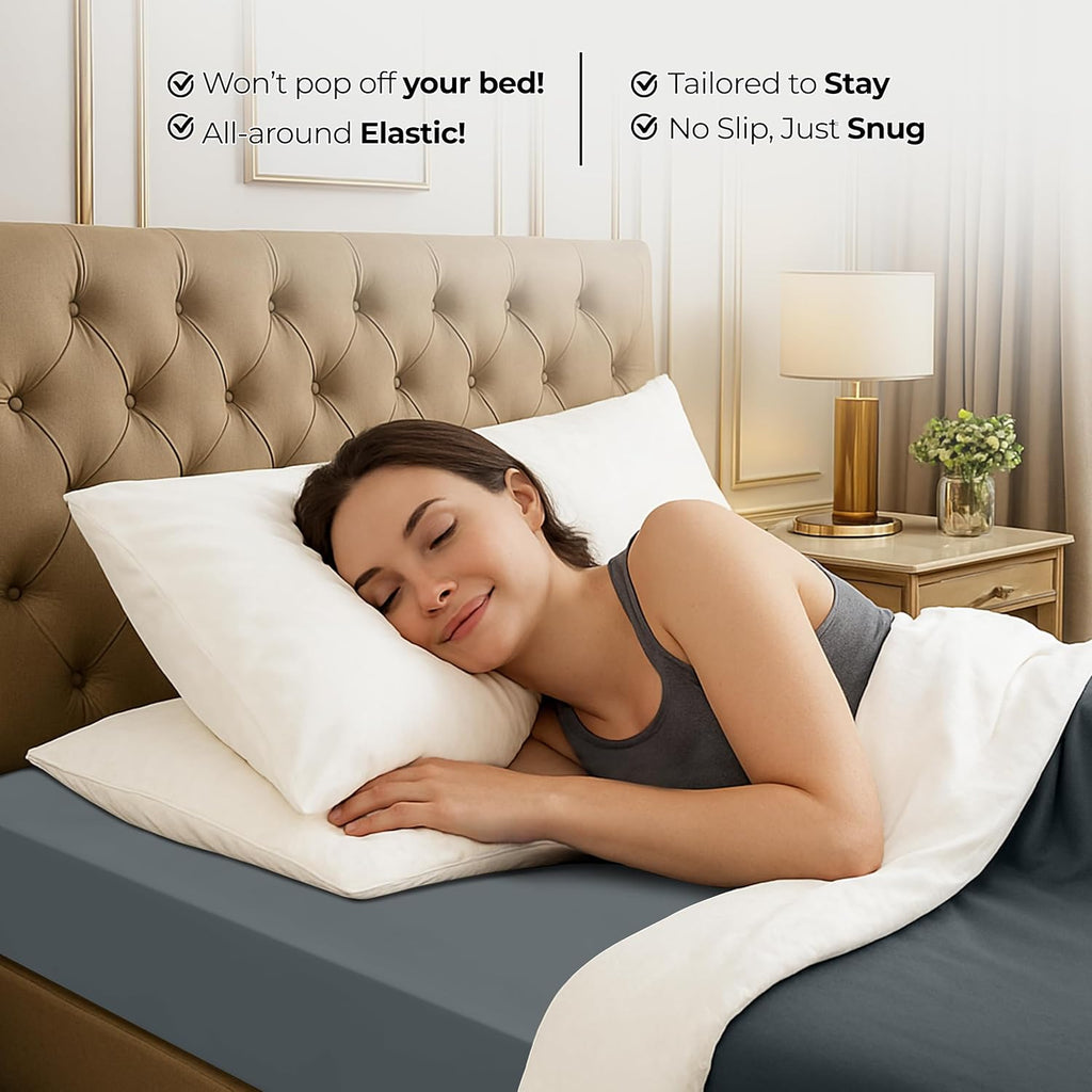 Utopia Bedding Twin Fitted Sheet - Soft Microfiber - Deep Pocket - Fade Resistant - Grey
