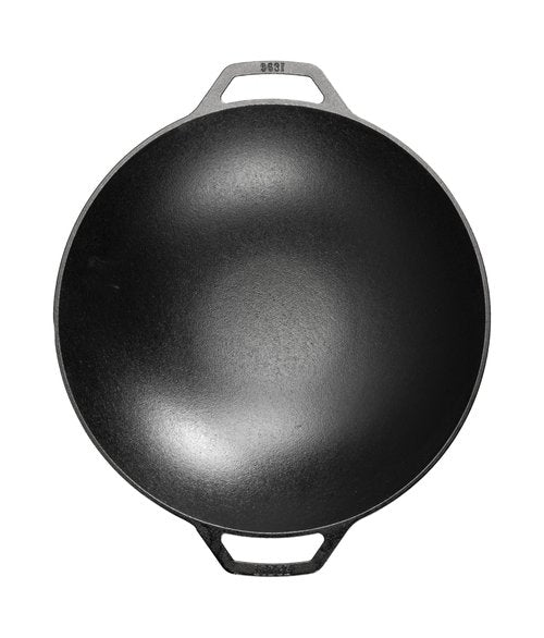 Lodge Pre-Seasoned Cast Iron WOK - Dual Assist Handle - Use in the Oven, on the Stove, or on the Grill - 14 Inch