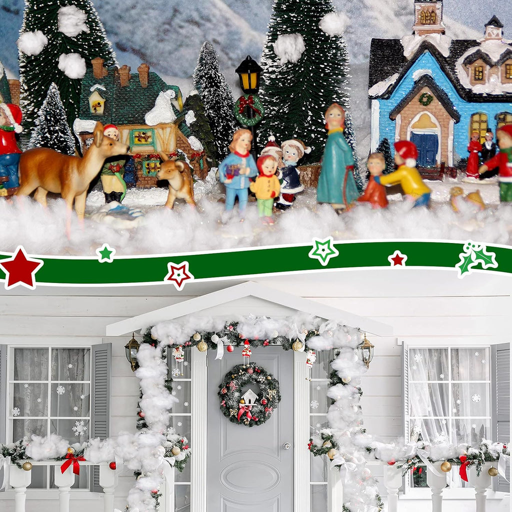 Riakrum Fake Snow Decor - Artificial Fluffy Fiber Stuffing for Tree Covering | 60g White Snow