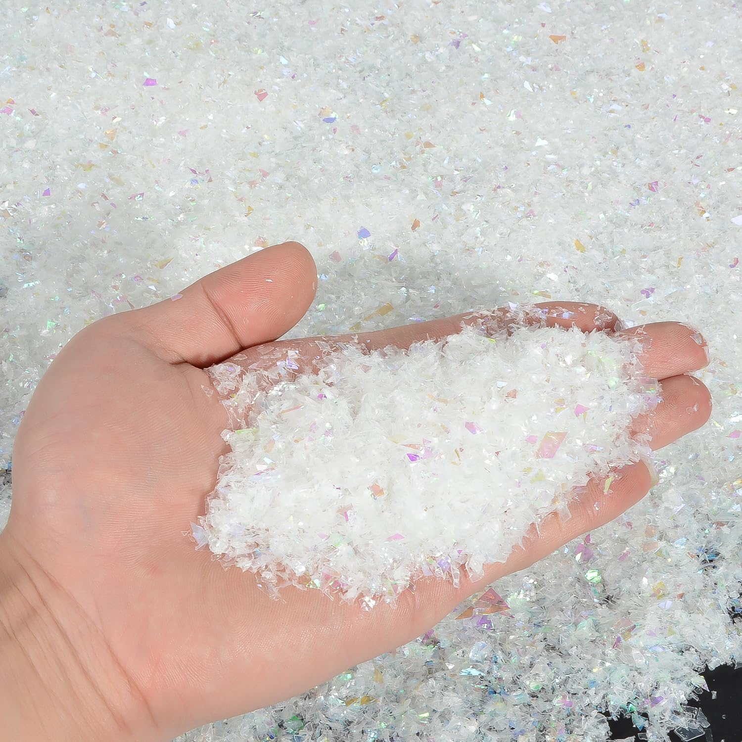 Skiennix Christmas Fake Snow - 8.8 oz Sparkling Powder for Holiday Decorations & DIY Crafts