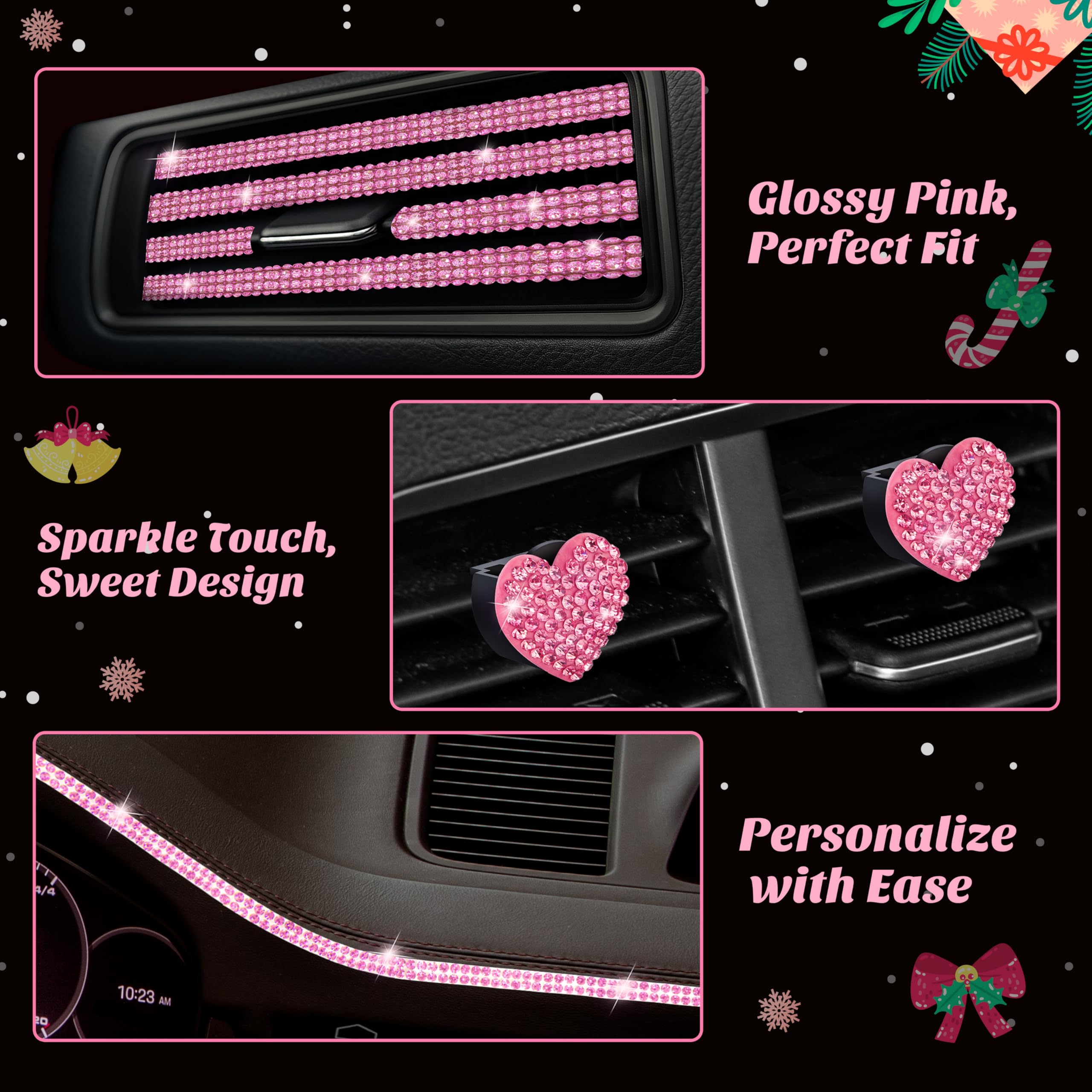 Pink Car Accessories Advent Calendar 2025 for Women - 24 Days of Pink Gift Set, Christmas Countdown Calendar with Sparkly Interior Décor, Luxury Holiday Gifts for Wife, Girlfriend, Mom, Coworker