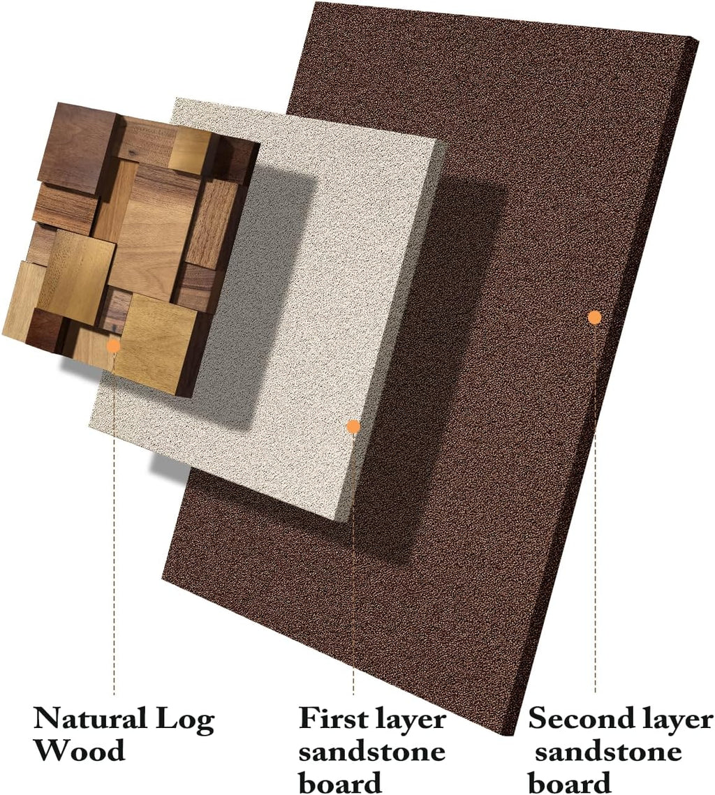 Azartslr 3D Abstract Textured Wall Art - Modern Brown Beige Sandstone Decor for Living Room & Bedroom