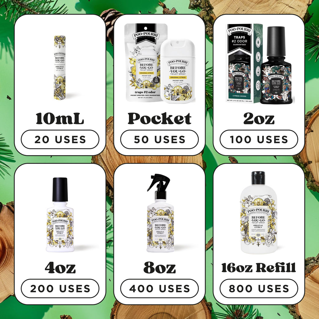 Poo-Pourri Before-You-Go Toilet Spray, Cypress Woods, 2 Fl Oz - Cypress, Pine and Fresh Air