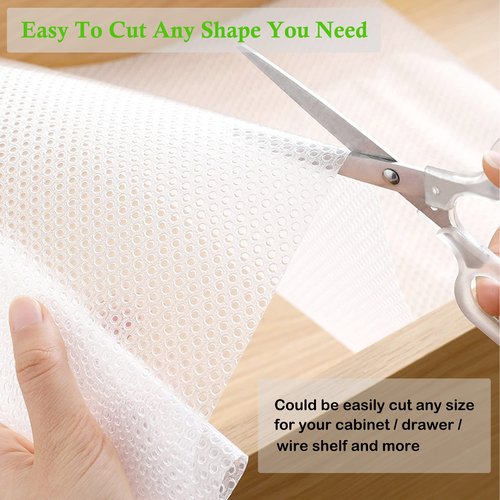 Cabinet Liners Non Adhesive Clear Kitchen Drawer Shelf Liner, 24 in x 20 FT Non Slip Waterproof Fridge Mat for Refrigerator, Dresser, Wire Shelf, Toolbox, Cupboard, Pantry, Storage and Desk