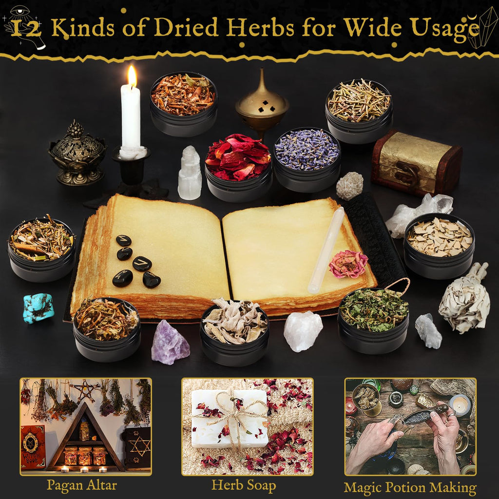 Witchy Advent Calendar 2025 for Adult Teens, 25 Day Christmas Countdown Calendar with Healing Crystal Natural Gemstone and Witchcraft Accessories for Women
