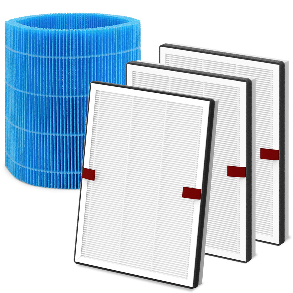 Harebery DH3i Replacement Filters Compatible with Blueair 2-in-1 Purify + Humidify | 3 Particle Filters + 1 Wick Filter