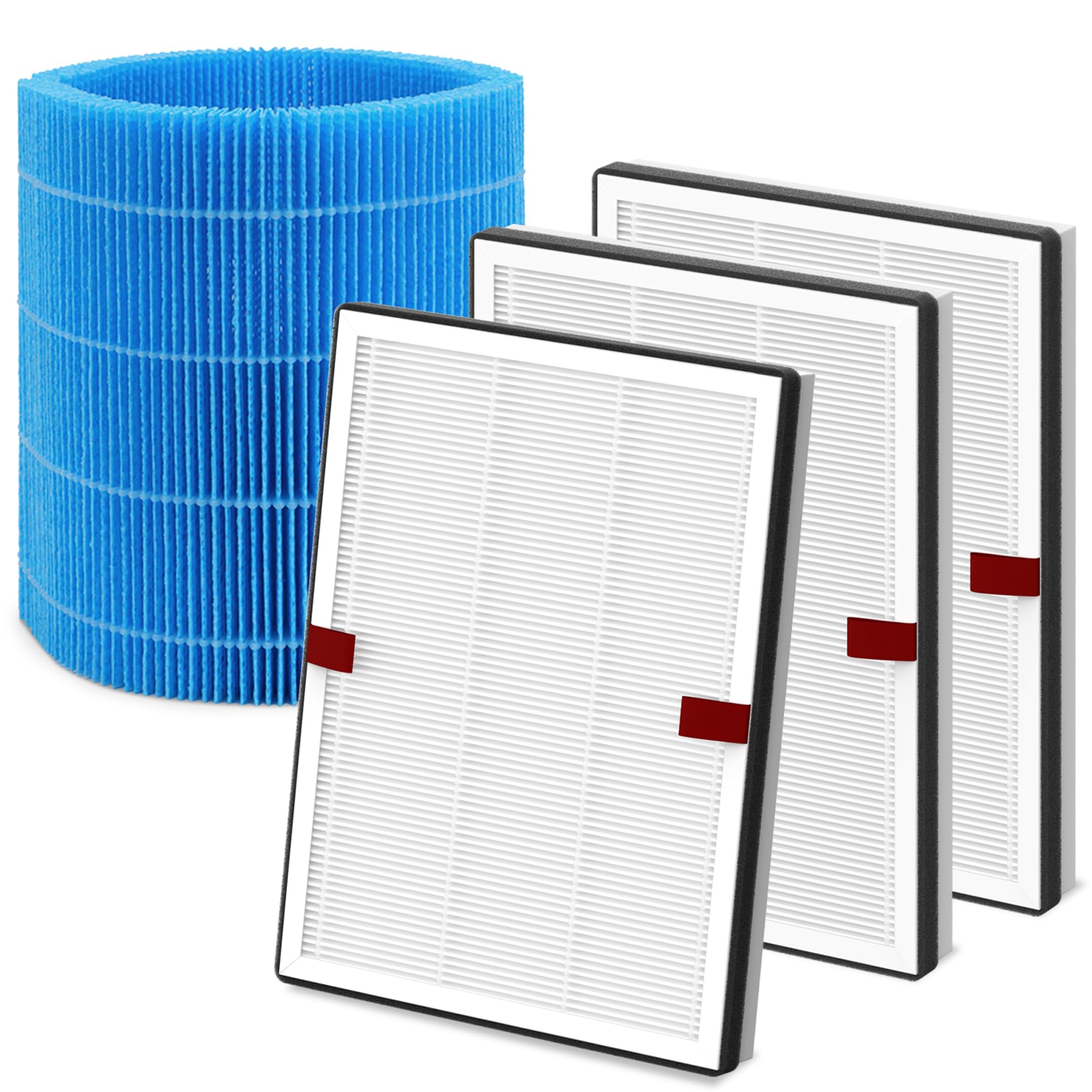 Harebery DH3i Replacement Filters Compatible with Blueair 2-in-1 Purify + Humidify | 3 Particle Filters + 1 Wick Filter