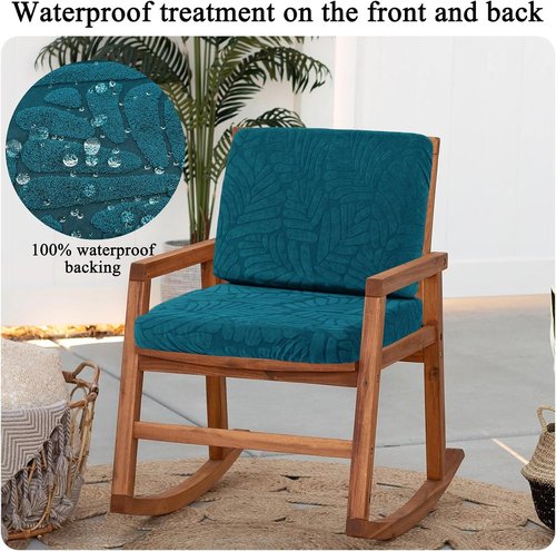 Hebe Stretch Patio Cushion Covers Set - 8 Waterproof & Washable Slipcovers for Outdoor Furniture