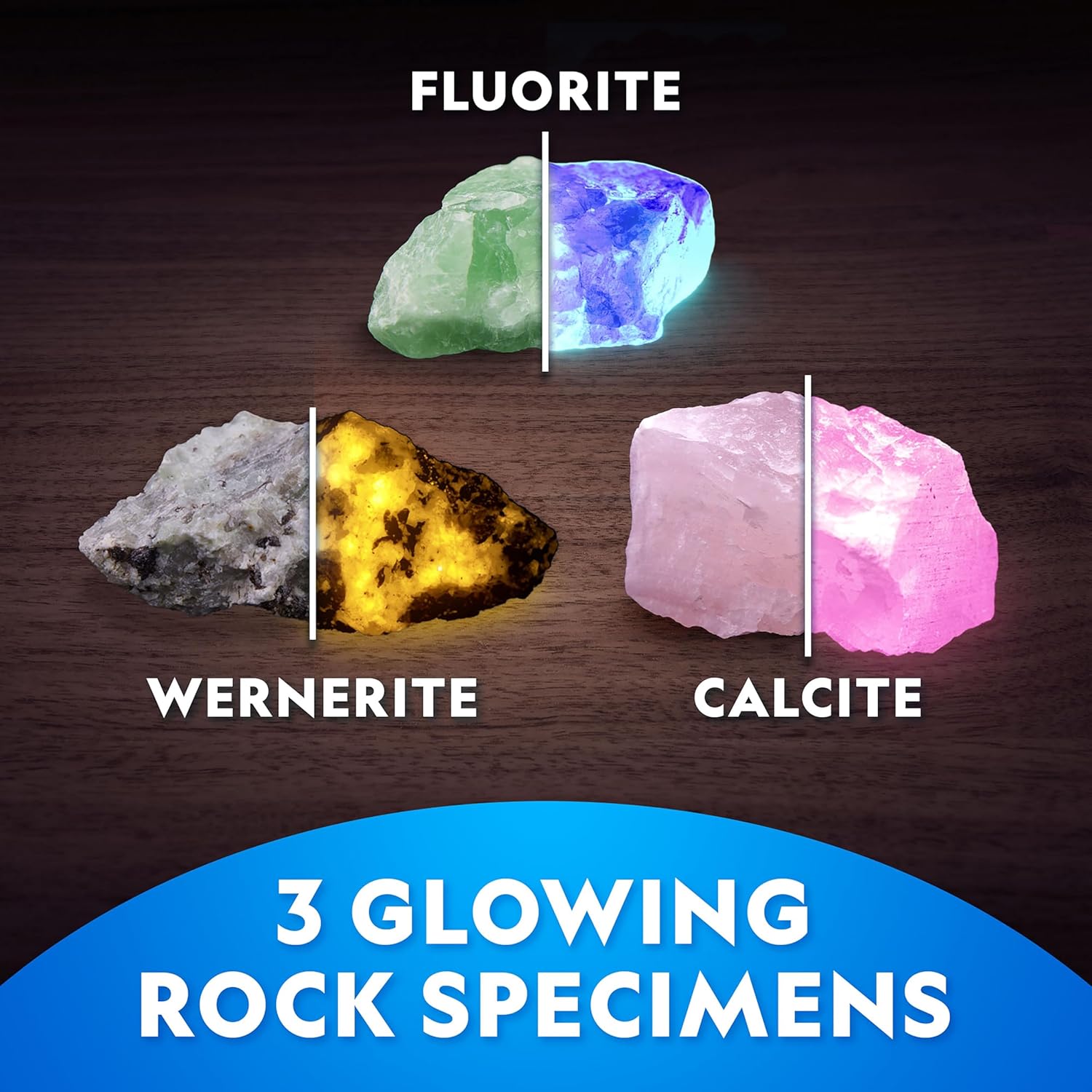 National Geographic Glow In The Dark Dig Kit - Excavate 6 Glowing Rocks & Dinosaurs | STEM Science Kit for Kids