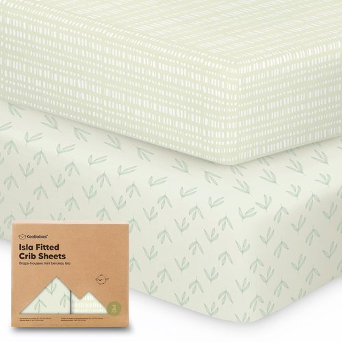 KeaBabies Baby Crib Sheets - 2-Pack Viscose Bamboo Fitted Toddler Bed Sheets | Soft & Cozy 52x28 (Fleur)