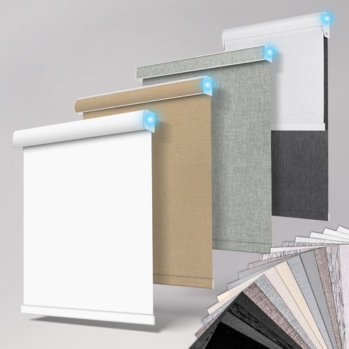BERISSA Smart Motorized Blinds - Automatic Roller Shades with Remote Control for Home & Office | Fabric Samples Available