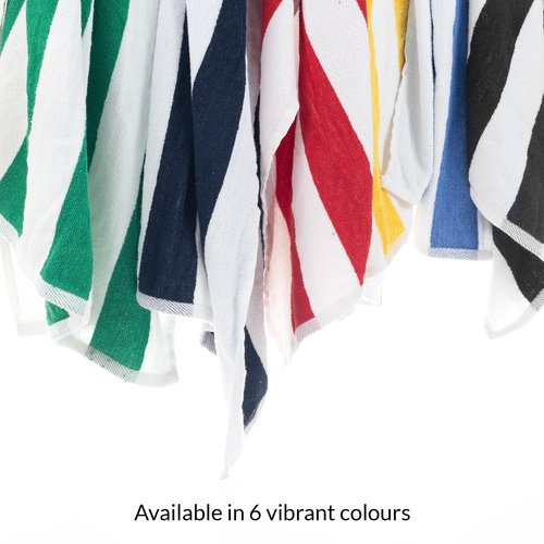 Salt Earth Cotton Striped Beach Cabana Towel, 4 Pack - 30"x60" Quick Dry Towels, Pool Essentials, Travel, Gym & Bathroom Towels, Oversized Beach Vacation Essentials (Navy Blue)