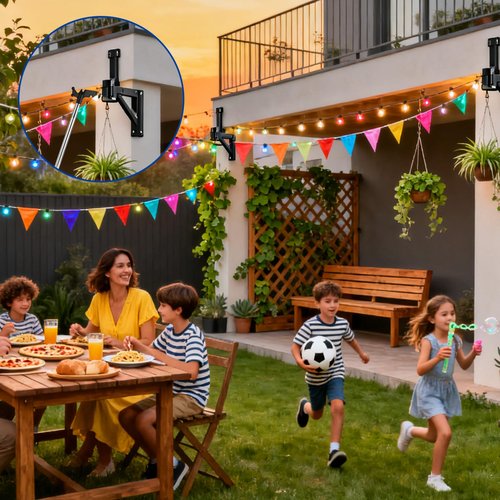 Fukaisu 3-15ft/82-460cm Telescopic Christmas Light Hanger Pole with Utility Hook, Extension Pole for Hanging Outdoor String Lights Bird Feeders Hanging Kit with Adjustable Reach