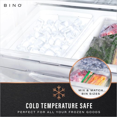 BINO Large Plastic Bins - 2 Pack | BPA-Free Clear Storage Containers for Fridge & Pantry Organization