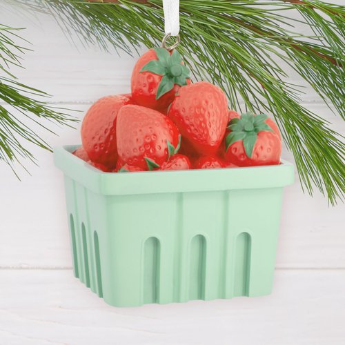 Hallmark Christmas Ornament, Basket of Strawberries Ornament, Food Gifts
