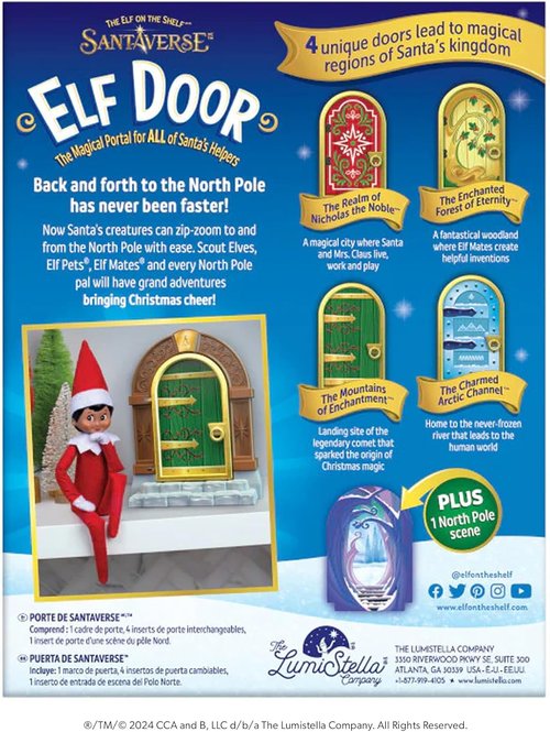Elf On The Shelf - Magical Elf Door Kit with 4 Enchanted Designs for Santa’s Helpers