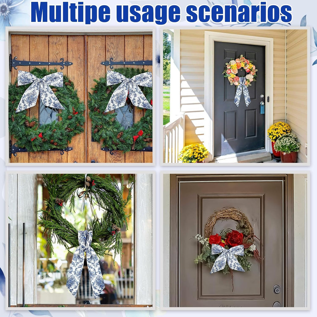 XunYee Wreath Sash Set - 6 Pcs Embroidery Monogram Decor for Indoor/Outdoor Weddings & Events | Retro Style