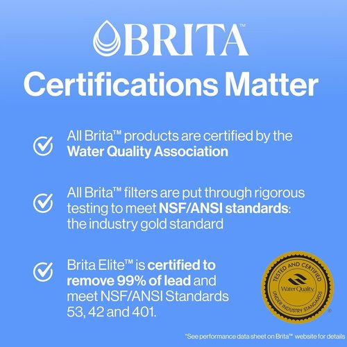 Brita Large Water Filter Pitcher - 10-Cup Capacity, BPA-Free with SmartLight Indicator | Includes 1 Filter