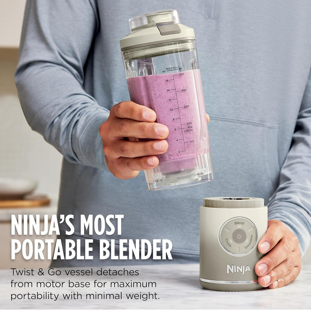 Ninja Blast Max Portable Blender - Cordless Personal Smoothie Maker with 3 Programs | 22 oz Silver Vessel