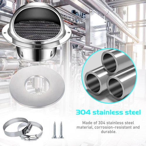 Hehoroo Pellet Stove Fresh Air Intake Kit, 2 "x 60" Exhaust Tube, External Rain Cover and Spiral Hose Clamp for Pellet Stove