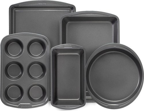 GoodCook Everyday Nonstick Steel Bakeware Set - 5-Piece Durable Gray Baking Essentials