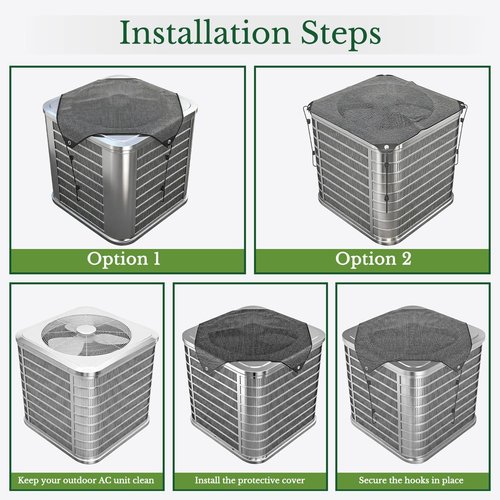 Air Conditioner Covers for Outside units - 36 x 36 Central Air Conditioner ac unit covers outdoor Top Universal Defender Mesh Design (36'' x 36'')