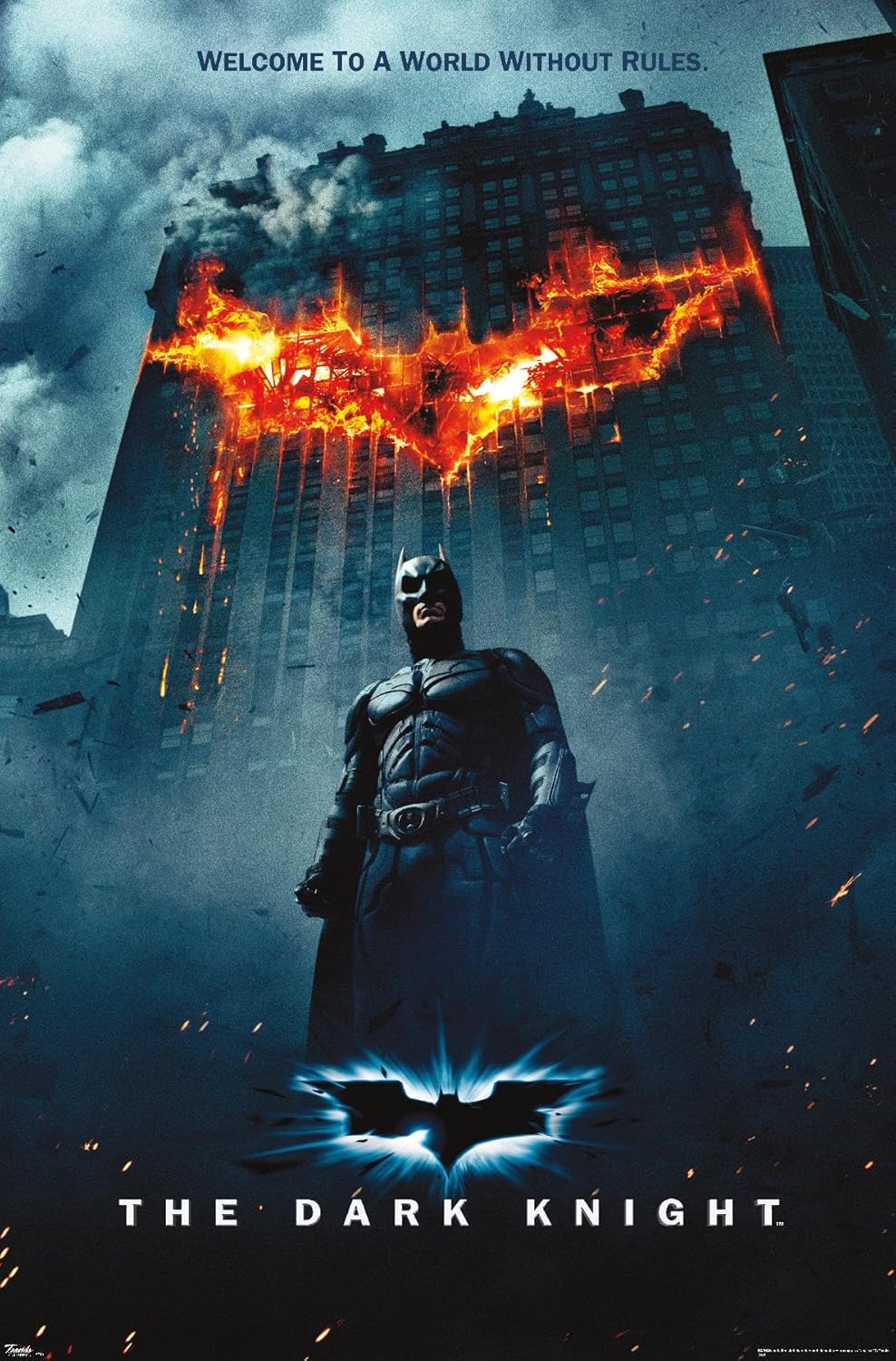 Trends International Batman Logo On Fire Wall Poster - Unframed 22.375" x 34" Decor