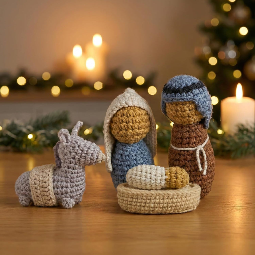 OASSIE Nativity Set - Handmade Crochet Christmas Decorations | Indoor Christian Gifts for Home Decor