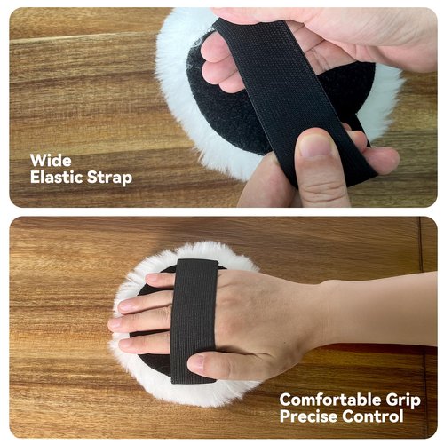 Verigud 4 Pcs 5'' Reusable Lambswool Applicator Pads for Wood Stain, Waxes & Oil-Based Finishes