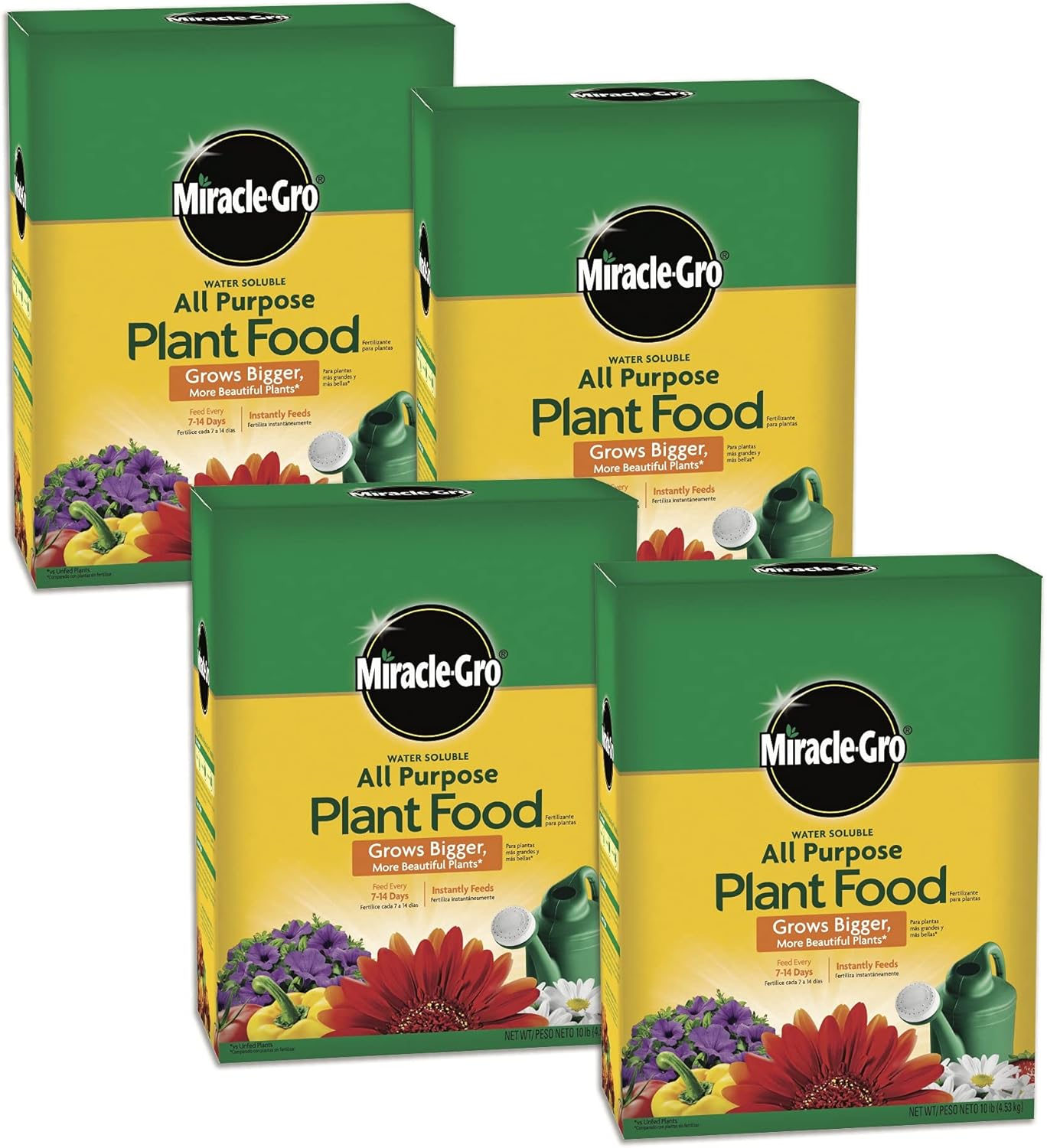 Miracle-Gro Water Soluble Plant Food - All-Purpose Fertilizer for Indoor & Outdoor Plants | 10 lbs (4-Pack)