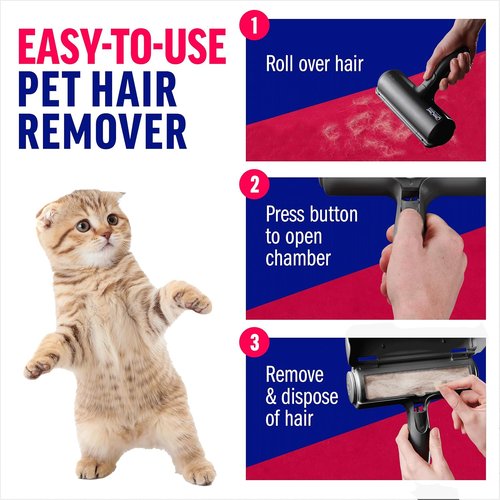 ChomChom Roller Pet Hair Remover - Eco-Friendly Lint Roller for Cats & Dogs | Original Size, Black