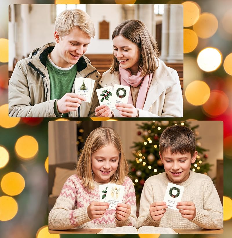 Christmas Scripture Cards Bulk 100Pcs - Pocket Prayer Cards with Bible Verses (Variation: Christmas)