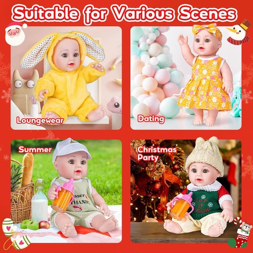 Eleanore's Diary Baby Doll Advent Calendar - 12'' Realistic Soft Body Doll Set with Clothes & Accessories | 24 Days of Christmas Surprises for Girls