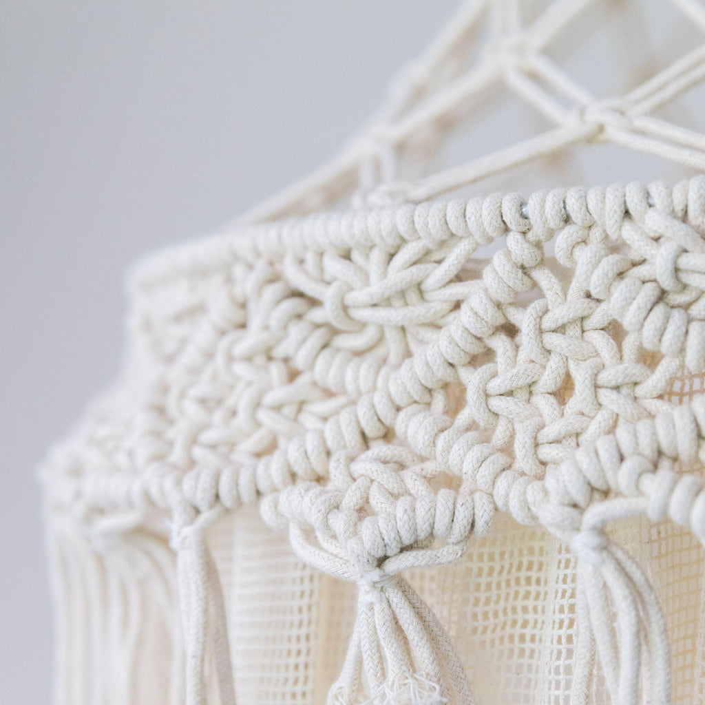 Crane Macrame Baby Crib Canopy, 118" Tall, Boho Nursery Decor, Play Room Decorative Canopy for Girls & Boys