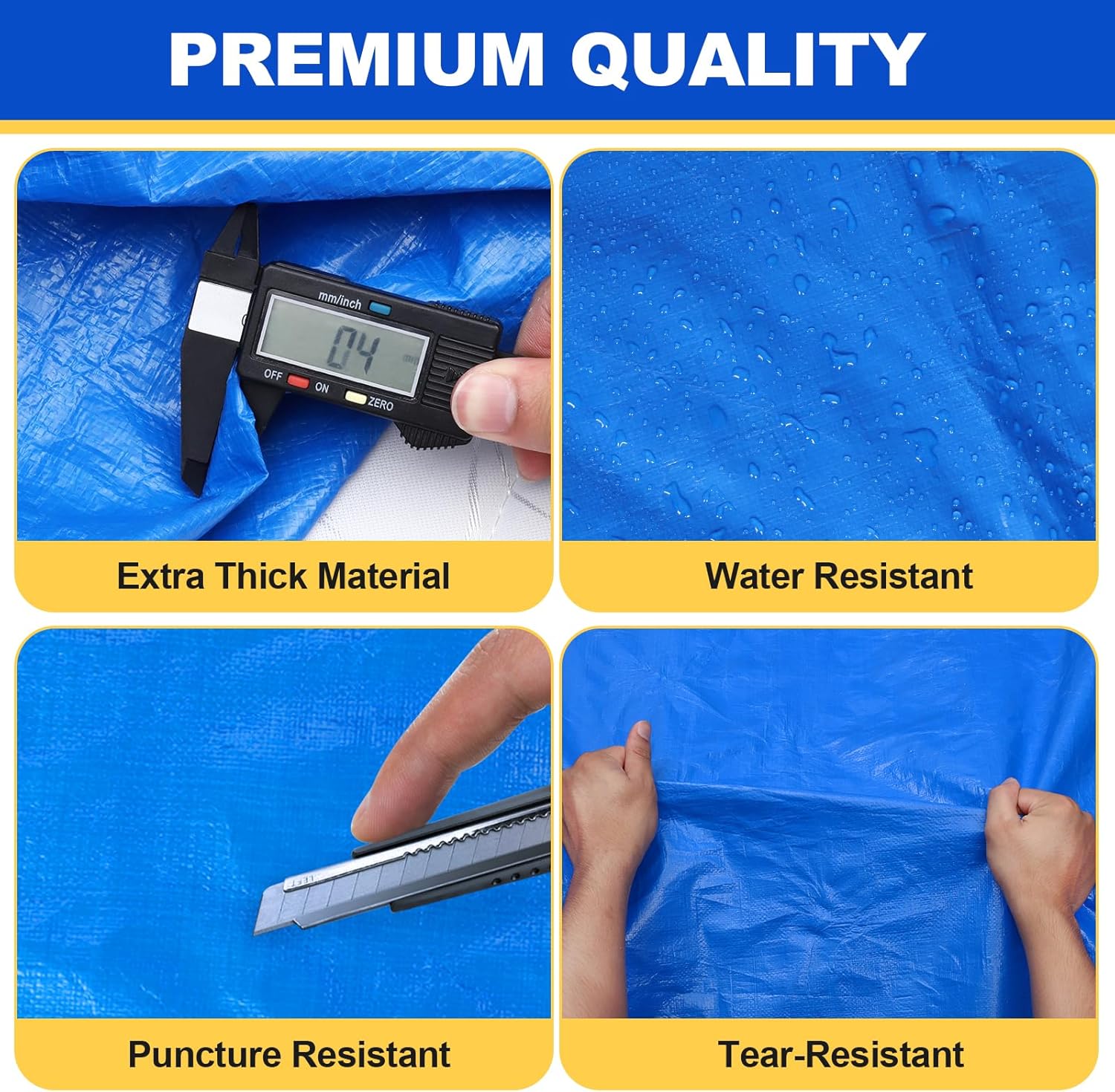 TICONN Heavy-Duty Queen Mattress Bag - Full-Around Handle & Adjustable Buckles | Blue Storage Solution