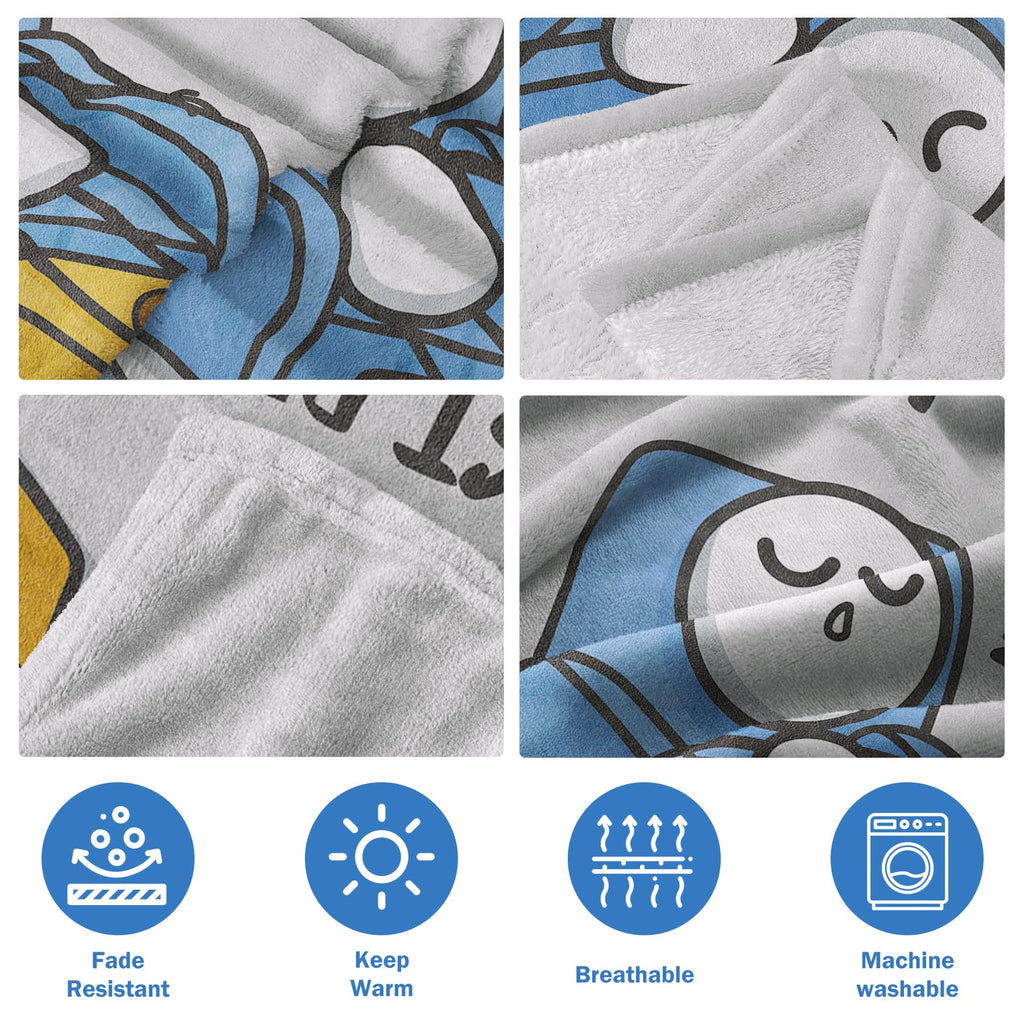 GoMelley Funny Fathers Day Grandpa Gifts, Grandpas Birthday Gift from Grandkids, Grandpa is Not Sleeping Blanket, Super Soft Throws Blanket for Napping, Promoted to Grandpas Gifts, 60" x 50"(Gray)