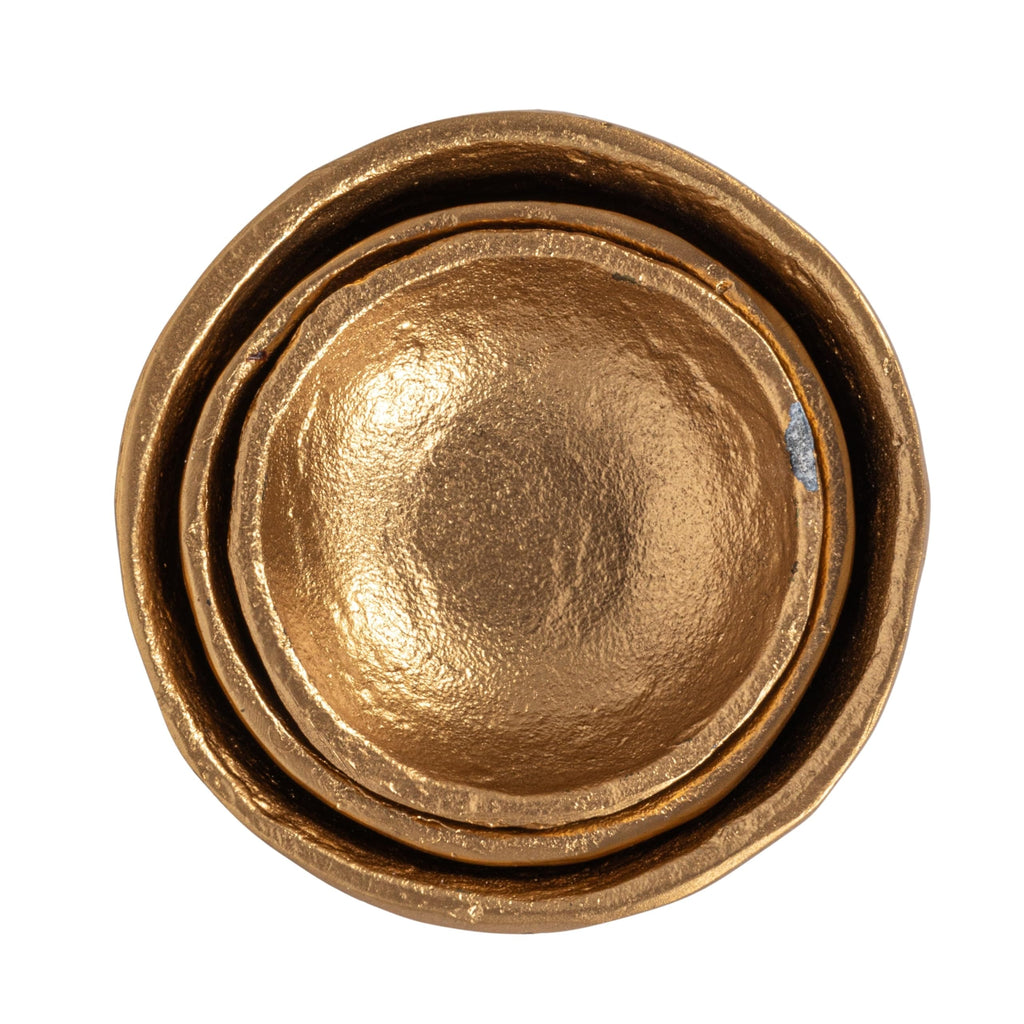 Gold Decorative Cast Aluminum Bowls (Set of 3 Sizes)