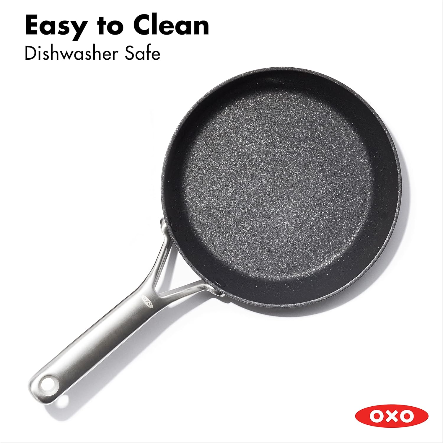 OXO Professional 8" Frying Pan Skillet - PFAS-Free Nonstick Cookware with Stainless Steel Handle | Induction Compatible, Dishwasher & Oven Safe, Black