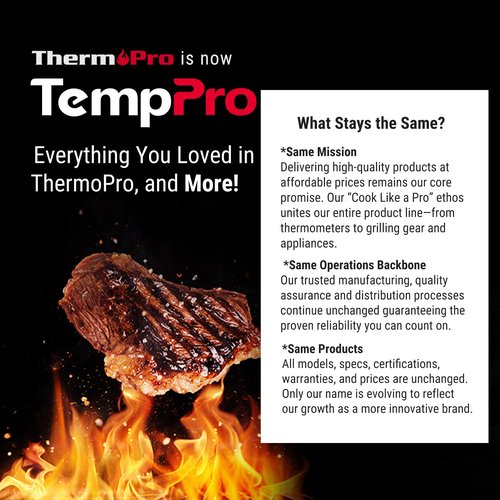 TempPro TP20 500FT Wireless Meat Thermometer with Dual Meat Probe, Digital Cooking Food Meat Thermometer Wireless for Smoker BBQ Grill Thermometer Beef Steak Turkey Thermometer (Previously ThermoPro)