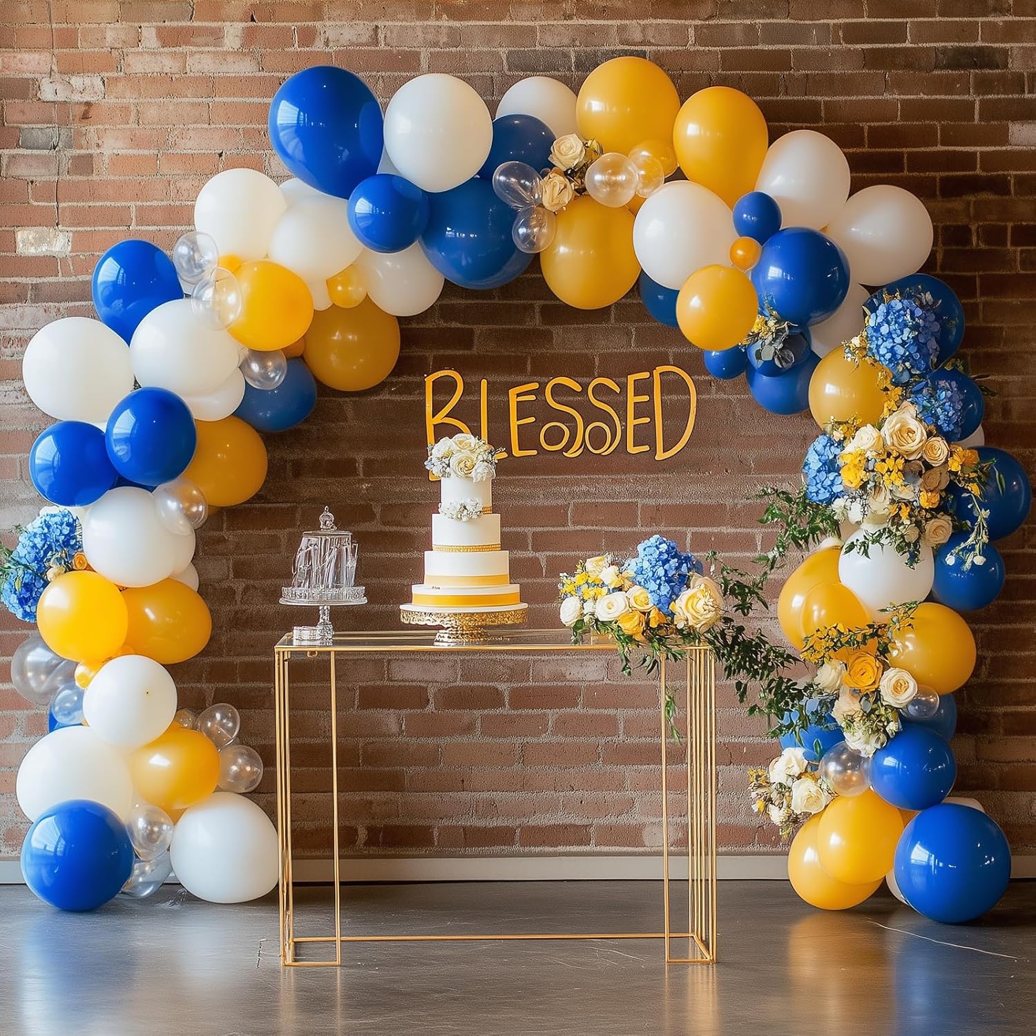RUBFAC Royal Blue Balloons - 129-Piece Arch Kit | Various Sizes for Graduation, Birthday & Baby Showers