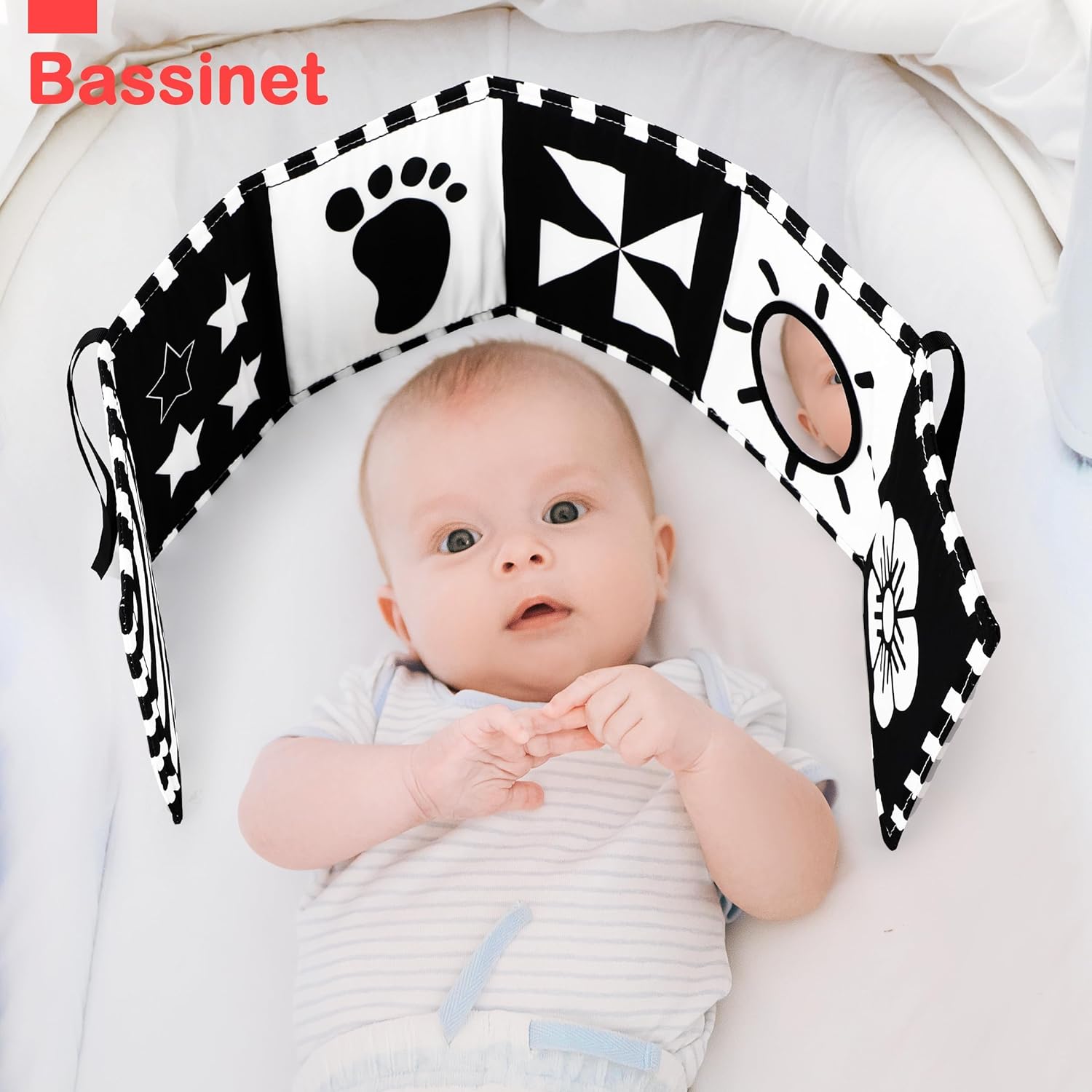 URMYWO Black and White Baby Toy - Soft Tummy Time Sensory Book for Newborns 0-12 Months | Visual Stimulation Gift