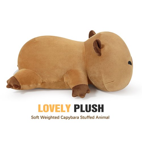 Onsoyours Original 13.8"|1.8 Pound Weighted Stuffed Animals, Cute Weighted Positive Capybara Plush Pillow Toy Soft Weighted Capybara Plushies Gift for Kids Adults