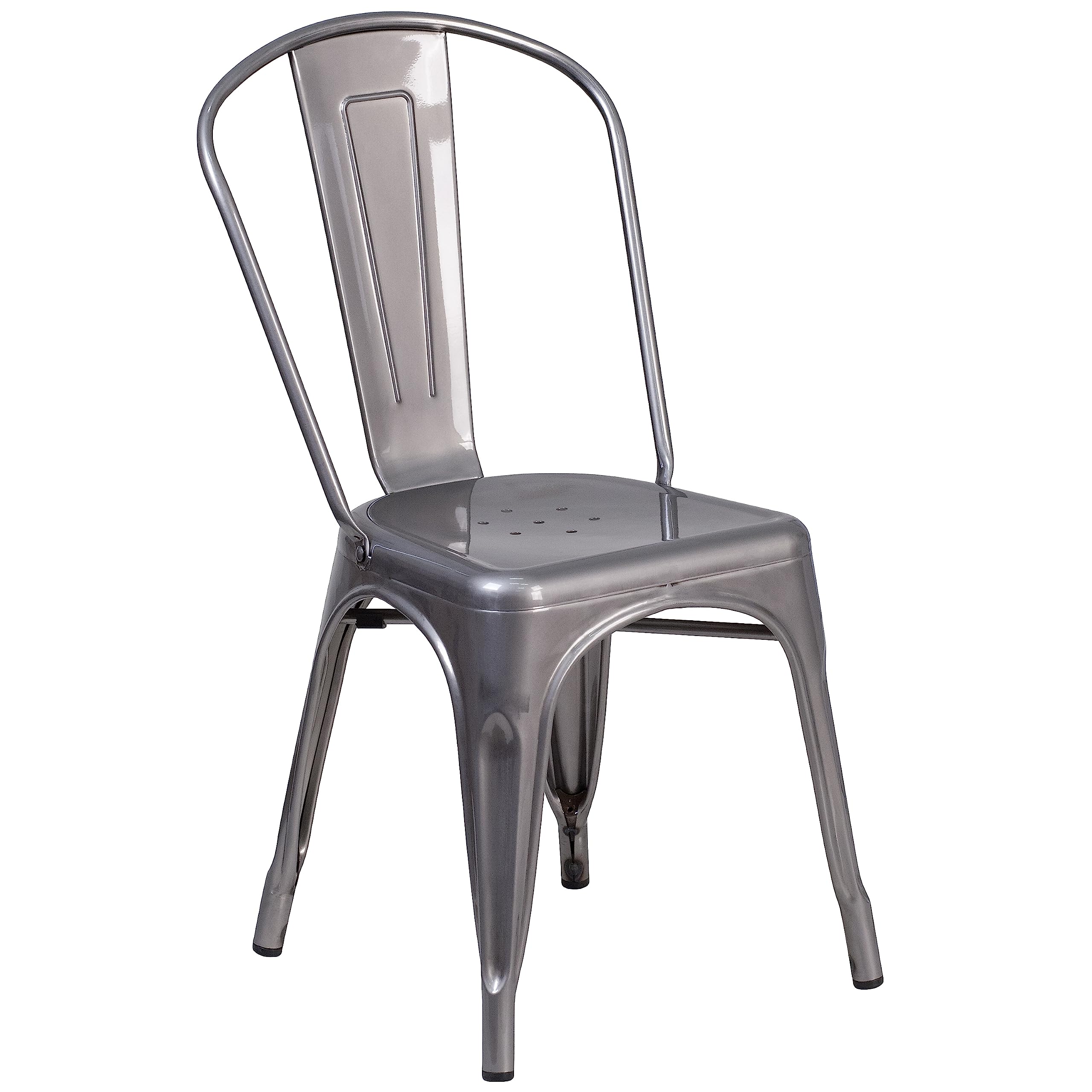 Flash Furniture Lincoln Clear Coated Metal Indoor Stackable Chair
