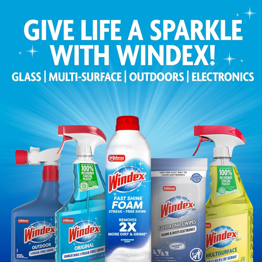 Windex Electronic Cleaning Wipes - Pre-Moistened Screen Wipes for TVs & Phones | Resealable, 25 Count (Pack of 3)