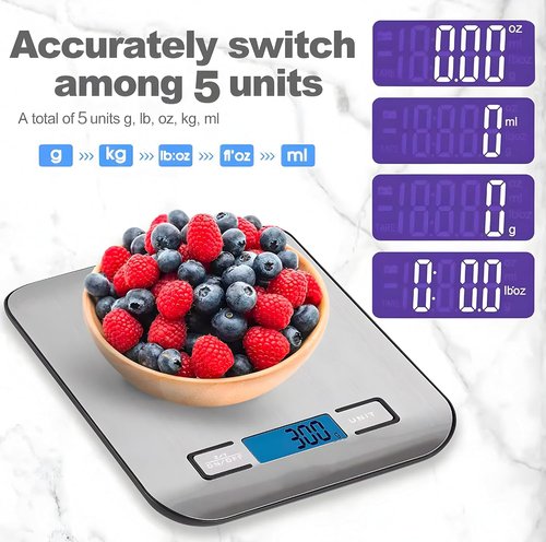 Digital Kitchen Scale by [Brand Name] - Precision Food Scale for Cooking & Baking | Stainless Steel, LCD Display, Compact Design