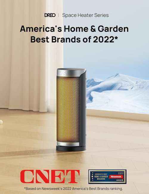 DREO 1500W Space Heater - Fast Heating PTC Ceramic with Remote & 70° Oscillation | Ideal for Office & Bedroom